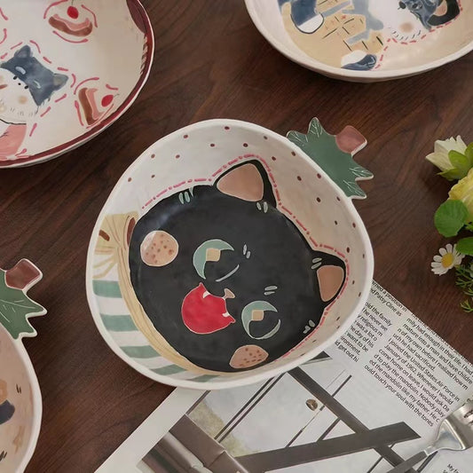 【Handmade to Order】Cute Strawberry Cat & Dog Dessert Fruit Plate