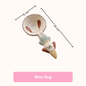 Handmade Blue Dog ceramic spoon — hand-painted puppy design with size reference, MeowCeramics
