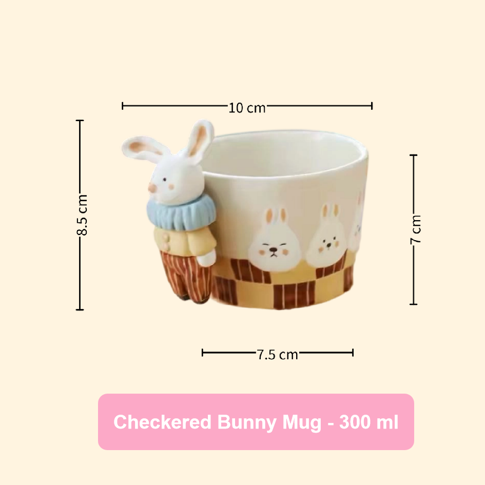 【Handmade to Order】Adorable Hand-Sculpted Bunny Series Ceramic Coffee Mug