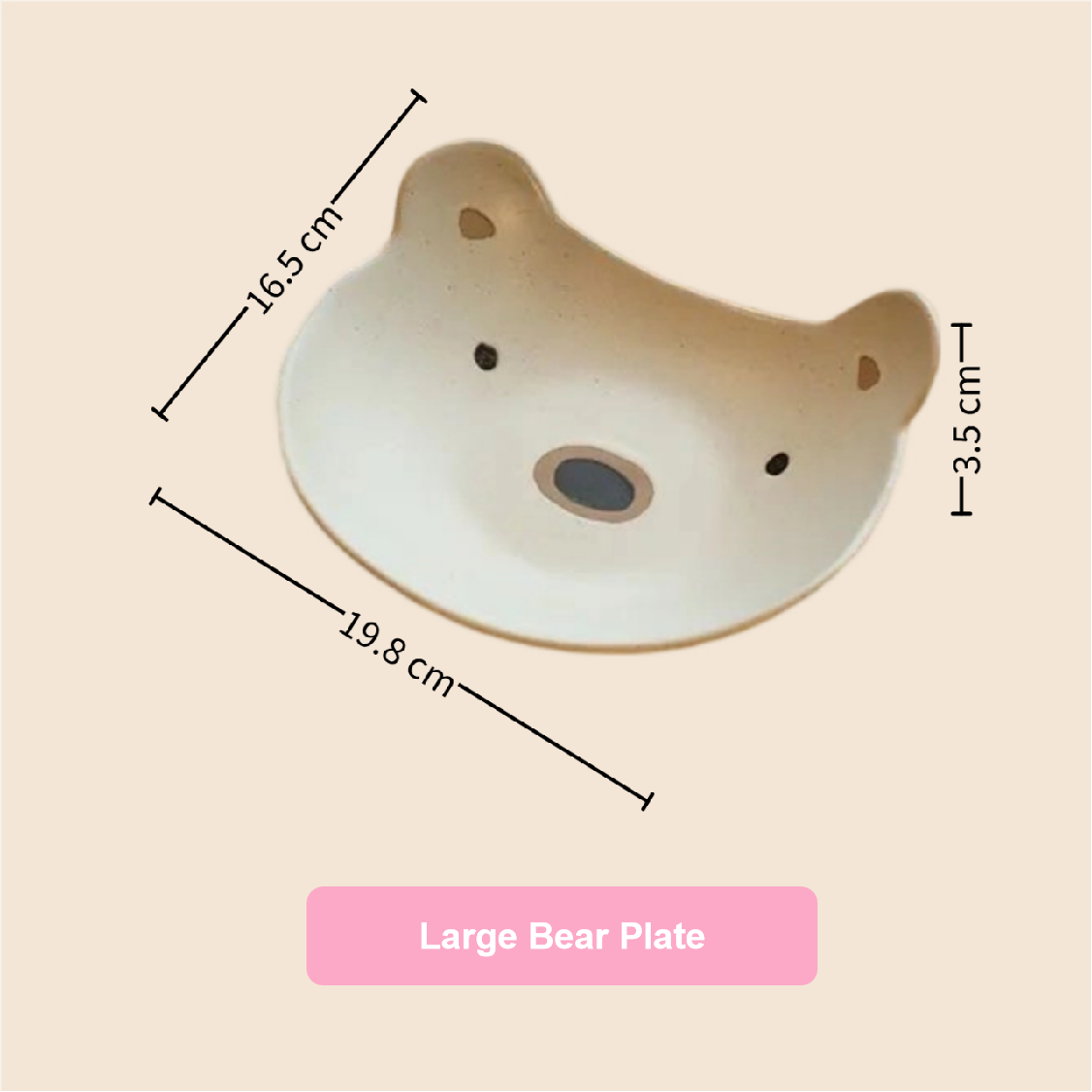 Adorable Terracotta Bear & Cub Salad Plate