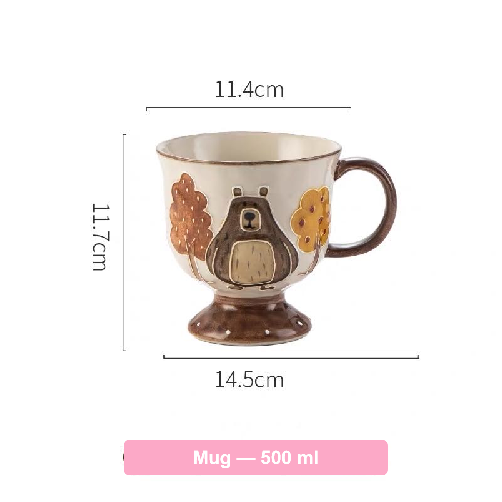 Adorable Forest Bear Family Tableware Set - Set of 14