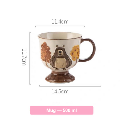 Adorable Forest Bear Family Tableware Set - Set of 14