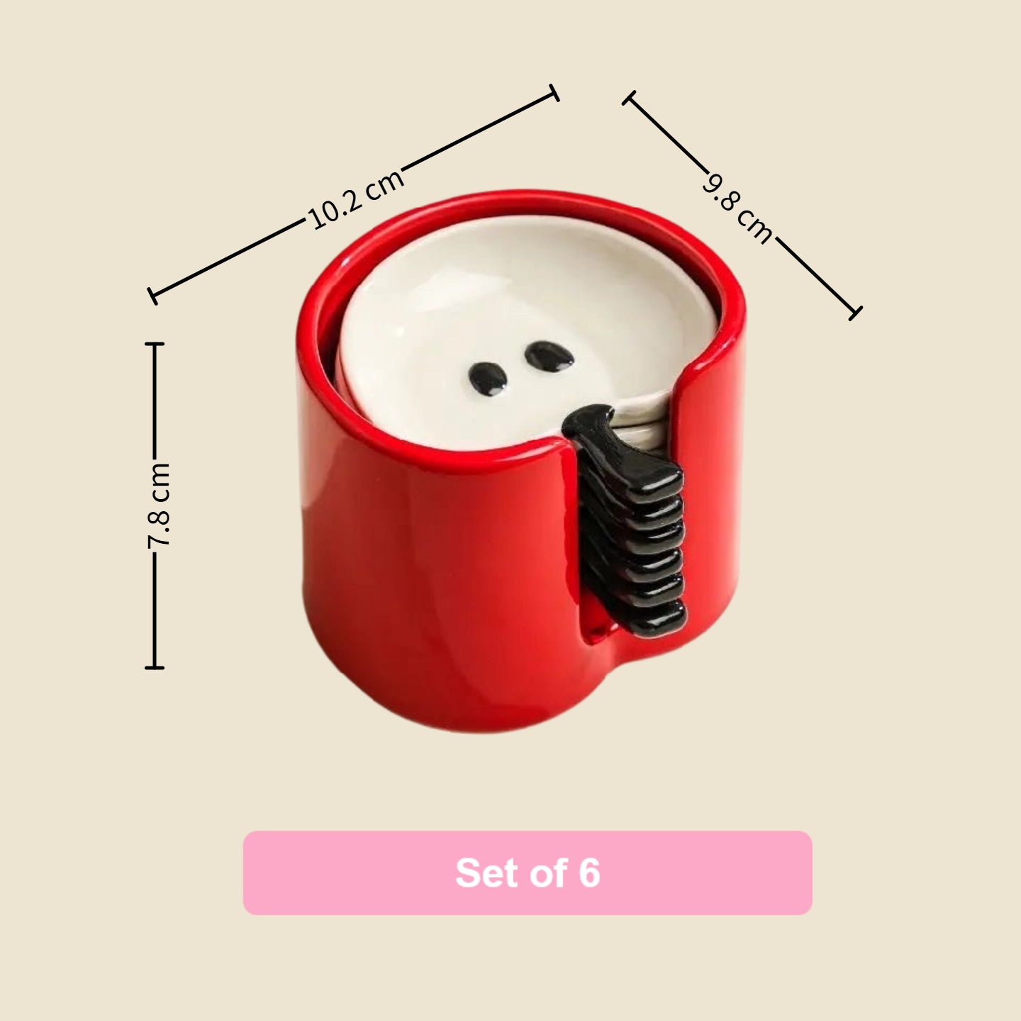 Apple-Shaped Ceramic Dipping Dish Set