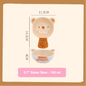 Measurement chart of a bear-shaped product with dimensions and capacity details.