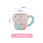 Star mug with measurements on a white background