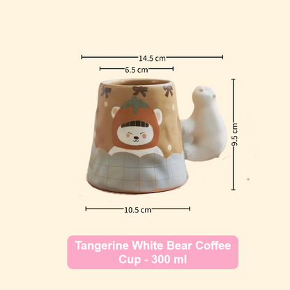【Handmade to Order】Adorable Vintage Polar Bear Ceramic Mug