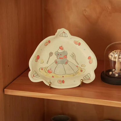 【Handmade to Order】Cute Pumpkin Fox Irregular-Shaped Plate