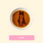 3D cat relief ceramic sauce dish — Cat B design, magic sauce reveal effect, MeowCeramics