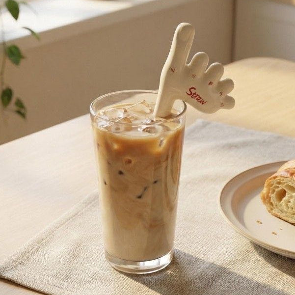 Reusable ceramic straw food-safe for hot and cold drinks - MeowCeramics