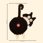 Black and white cat butt crochet coaster — handmade knitted cup mat, button eyes, MeowCeramics