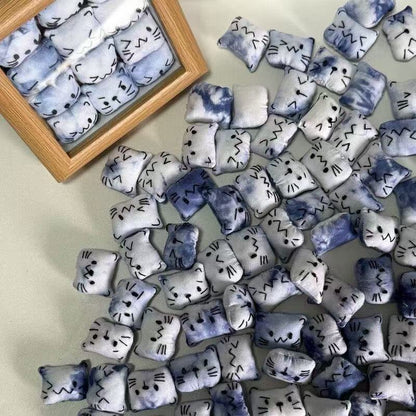 Handmade Tie-Dye Plush Cat Photo Frame — 12 Unique Cats | Wood Frame | Wall & Desk Decor