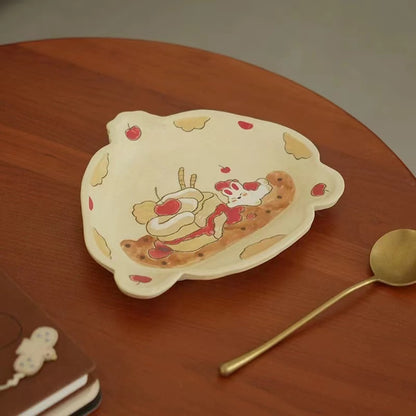 【Handmade to Order】Cute Pumpkin Fox Irregular-Shaped Plate
