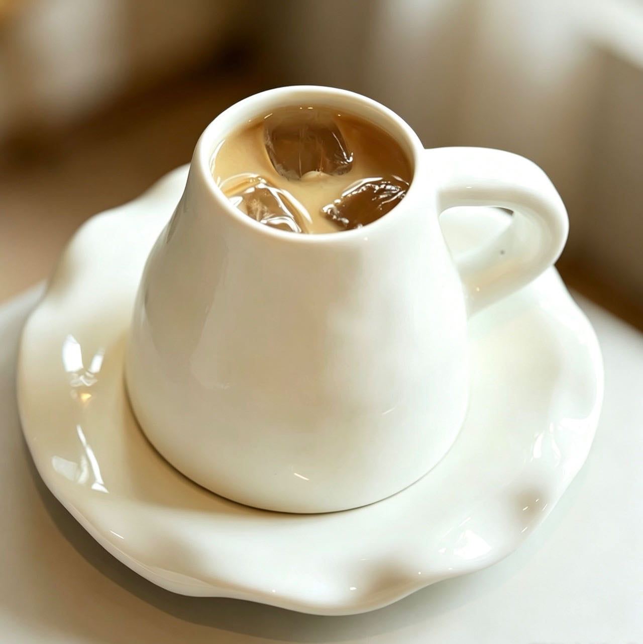 Cat ceramic coffee cup in use — 210ml capacity, perfect for espresso and flat white, MeowCeramics