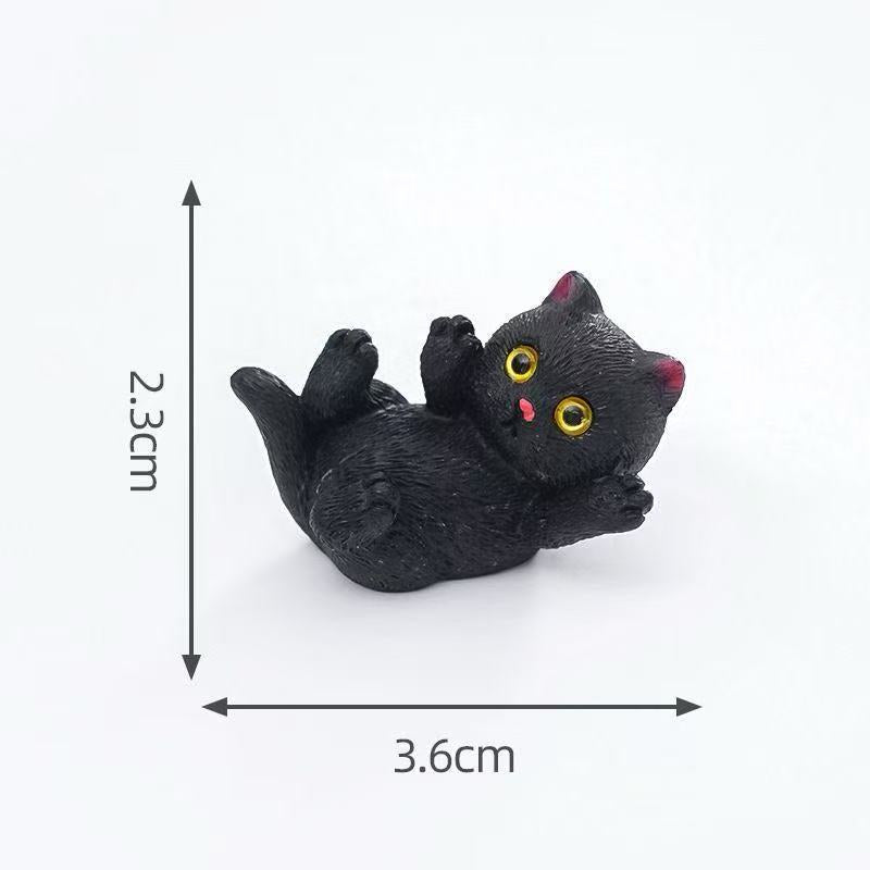 Handmade Mini Resin Cat Figurines — Set of 4 Mischievous Cats | Desk & Car Ornament