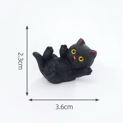 Handmade Mini Resin Cat Figurines — Set of 4 Mischievous Cats | Desk & Car Ornament