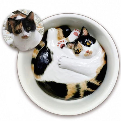 Handmade custom cat ceramic cup in use — 210ml, perfect for espresso and flat white, MeowCeramics