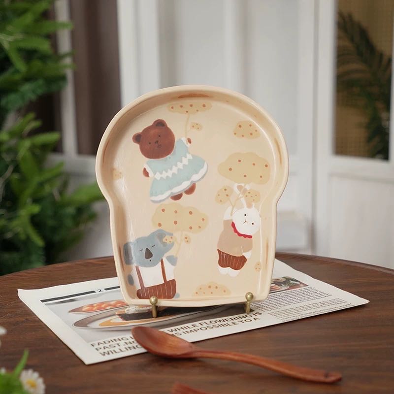【Handmade to Order】Cute Bread Toast Shaped Plate