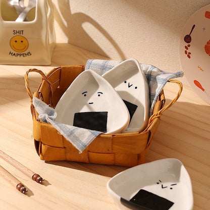 Handmade Onigiri & Dumpling Ceramic Dish