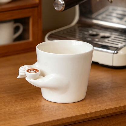 A Coffee Cup That Grows Hands & Makes Latte Art