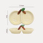 Handmade Cherry-Shaped Ceramic Compartment Dipping Dish