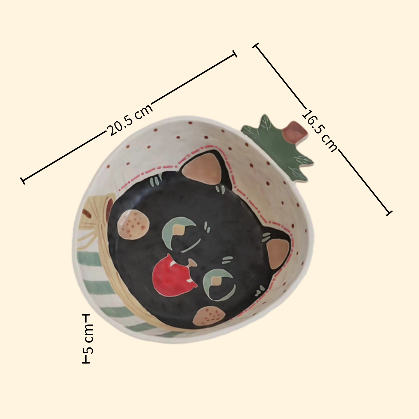 【Handmade to Order】Cute Strawberry Cat & Dog Dessert Fruit Plate