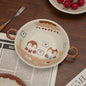 【Handmade to Order】Cute Round Double-Handle Deep Plate