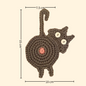 Gray cat butt crochet coaster — handmade knitted cup mat, button eyes, long tail, MeowCeramics