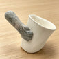 Handmade cat paw tilt mug — Silver style, 250ml ceramic optical illusion mug, MeowCeramics