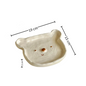7.6" Happy Bear plate — handmade rough pottery, hand-painted polar bear, size reference, MeowCeramics