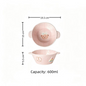 Sweet Heart Bear 7.8" double-handled ceramic bowl — ergonomic design, size reference, MeowCeramics
