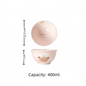 Sweet Heart 5" Bow Bear ceramic bowl — underglaze illustration, size reference, MeowCeramics